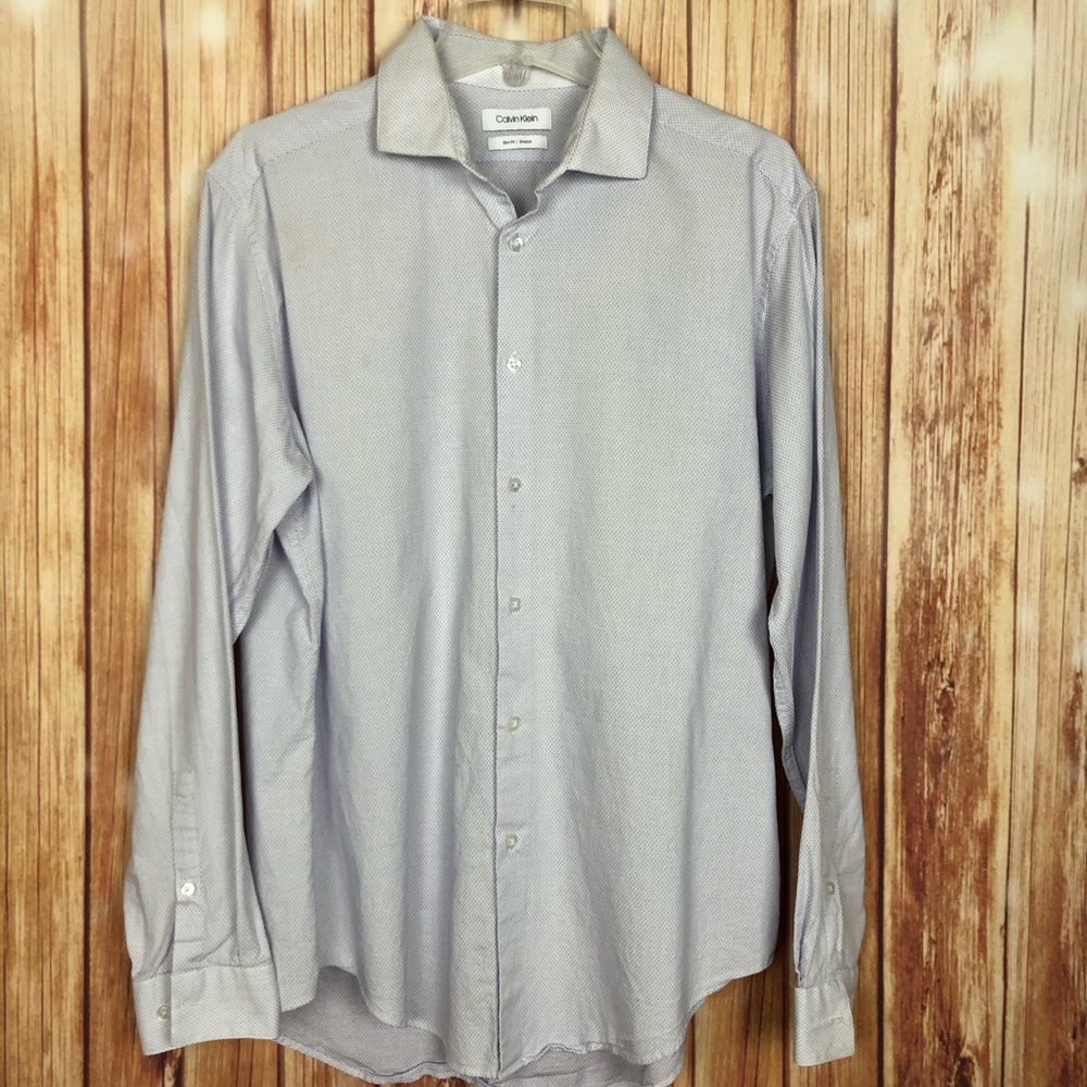 Calvin Klein Slim Fit Stretch Button Up Shirt (XL)